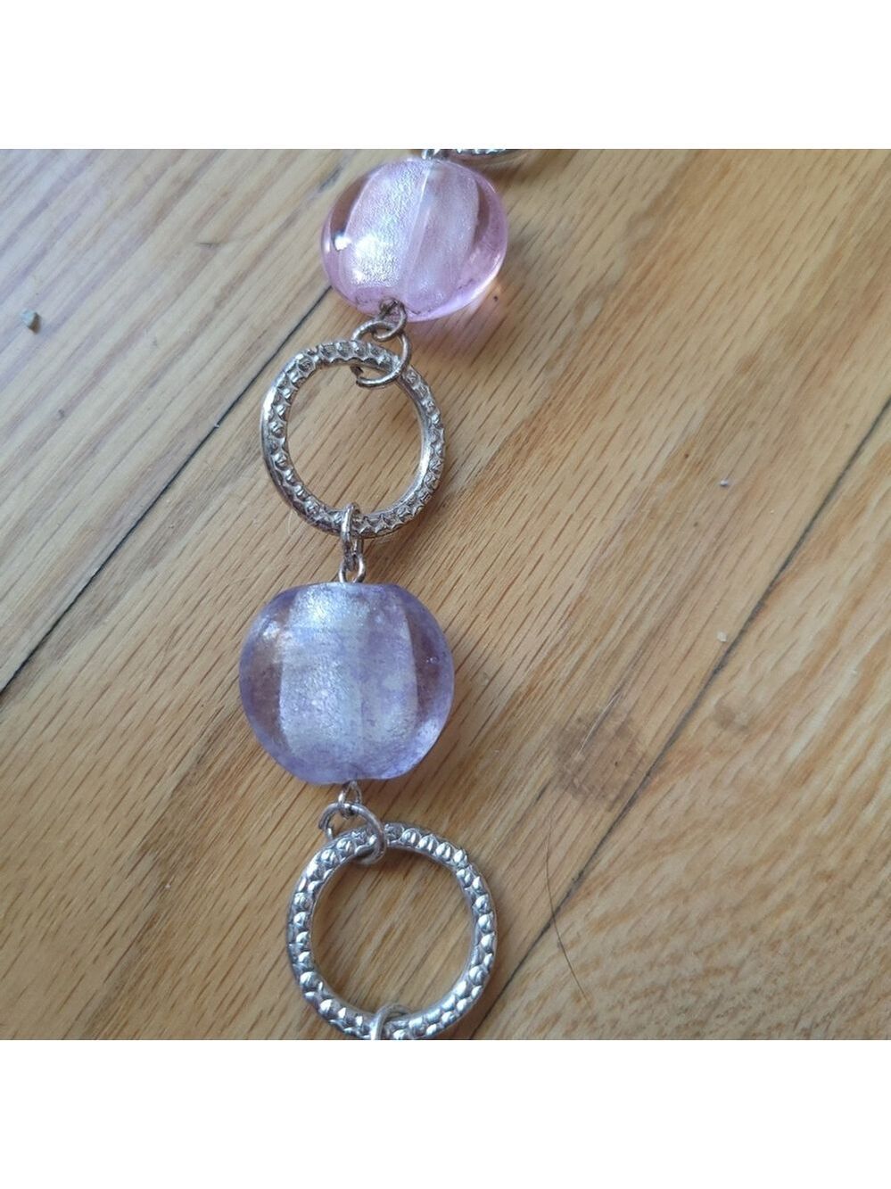 Pink Purple Multistrand Necklace Vintage - Picture 7 of 10